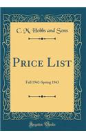 Price List: Fall 1942-Spring 1943 (Classic Reprint)