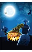 Jack-O-The-Tombstones Grid Notebook: 150 Page Grid Notebook Journal Diary