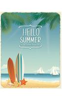 Hello summer Notebook journal With Lined 118 Pages Size 8 x 10