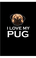 I love my pug: Food Journal - Track your Meals - Eat clean and fit - Breakfast Lunch Diner Snacks - Time Items Serving Cals Sugar Protein Fiber Carbs Fat - 110 pag