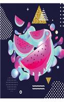 Abstract Watermelon: Notebook with fruity design and Journal with 120 lined pages 6x9 inches