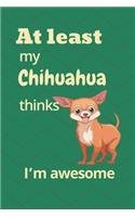 At least My Chihuahua thinks I'm awesome: For Chihuahua Dog Fans