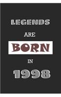 Legends Are Born in 1998: Birthday Gift Notebook, Journal For Best Friends And Family, Lined (6×9) 120 Pages.