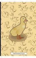 Lined Notebook Journal: Beautiful Duckling Vintage Themed Notepad Gift With Raised Effect Duck Design, Pastel Shades of Yellow & Cream Rocking Horses Elephants & Hearts