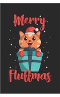 Merry Fluffmas: Notebook / Diary / Organizer / 120 lined pages / 6x9 inch