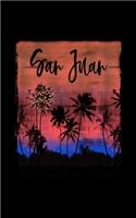 San Juan: Puerto Rico Christmas Notebook With Lined College Ruled Paper For Taking Notes. Stylish Tropical Travel Journal Diary 5 x 8 Inch Soft Cover. For Hom