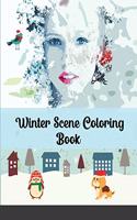 Winter Scene Coloring Book: Easy Fun and Beautiful Winter Coloring Book
