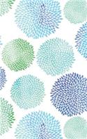 Blue-Green Flower Burst - Lined Notebook with Margins - 5x8: 101 Pages, 5 x 8, College Ruled, Journal, Soft Cover