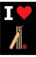 Blank Notebook - 100 Pages - I Love Cricket