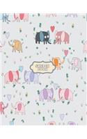 sketchbook: Elephant in love on grey cover (8.5 x 11) inches 110 pages, Blank Unlined Paper for Sketching, Drawing, Whiting, Journaling & Doodling(3 Elephant in Love on Grey Sketchbook)