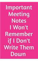 Important Meeting Notes