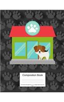 Composition Book 100 Sheets/200 Pages/8.5 X 11 In. College Ruled/ Dog at Pet Shop: Writing Notebook Lined Page Book Soft Cover Plain Journal Dog Breed Pets