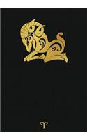 Aries: Zodiac Notebook: Chic Faux Gold Foil Notebook, Diary, Creative Notebook, 120 Pages, Office Supplies, School Supplies, Zodiac Journal