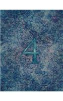 Monogram "4" Sketchbook: Blank Art Pad Notebook Journal(30 Monogram Water 150 Sketch)
