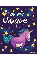 You Are Unique Sketchbook: Sketchbook Cute Unicorn Kawaii Sketchbook for Kids Boys Girls 110 Pages of 8.5"x11" Blank Paper for Drawing, For kids practice(3 Sketchbook Unicorn for Kids)