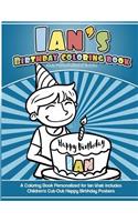 Ian's Birthday Coloring Book Kids Personalized Books