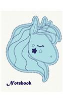 Notebook: Blue unicorn on cream cover and Lined pages, Extra large (8.5 x 11) inches, 110 pages, White paper(5 Blue Unicorn on Cream Notebook)