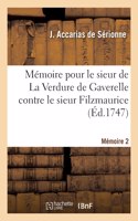 Mémoire Servant de Réponse, Pour Le Sieur de la Verdure de Gaverelle Contre Le Sieur Filzmaurice