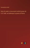 Note di ruderi e monumenti antichi prese da G.B. Nolli, nel delineare la pianta di Roma