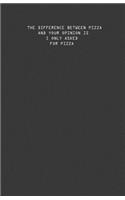 THE DIFFRENCE BETWEEN PIZZA AND YOUR OPINION IS I ONLY ASKED FOR PIZZA" Bohmoch Arts -Lined Notebook: lined Notebook - 110 pages - Black Cover ( 5.5x8 )