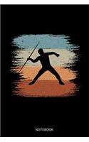 Notebook: Blank Lined Journal 6x9 - Retro Vintage Javelin Thrower Athlete Track And Field Gift