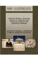 Robinson (Philip) V. McCorkle (Lloyd) U.S. Supreme Court Transcript of Record with Supporting Pleadings