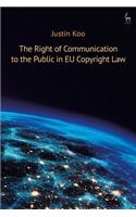 Right of Communication to the Public in Eu Copyright Law