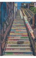 Outdoor Painted Staircase in Valparaiso Chile Journal: 150 Page Lined Notebook/Diary