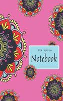 Unique Notebook: 'Unique Notebook' with Mandala designed cover 8' x 10' with 200 College Ruled line pages for note taking, composition, idea's, lists and study for s