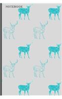 Notebook: Cute Deer Lover Softback Diary Composition Book Journal (6" x 9") 120 Lined Pages