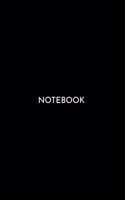 Notebook: Black Minimalist College Ruled Blank Lined Notebook, Journal, Diary or Planner (6x9 inches) 150 Pages. Glossy Softcover for Men and Women.