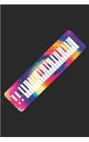 Tie Dye Keyboard Notebook - Music Instrument Gift for Keyboard Player - Keyboard Journal - Keyboard Diary