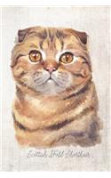 Scottish Fold Shorthair Cat Portrait Notebook