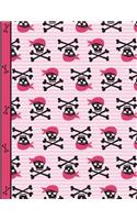 Pirate Girl Skulls and Bones Notebook Dot Grid Paper: 130 Dotted Pages 8.5 X 11 Book, Dotted Grid Journal, Writing Journal, School Teachers, Students