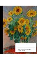 Claude Monet Sunflowers Composition Book: Bouquet of Sunflowers Vintage Impressionist Art Notebook