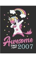 Awesome Since 2007: Blank Line Notebook (8.5 X 11 - 110 Pages)