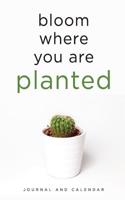 Bloom Where You Are Planted: Blank Lined Journal with Calendar for Cactus Lovers