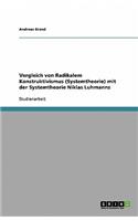 Vergleich von Radikalem Konstruktivismus (Systemtheorie) mit der Systemtheorie Niklas Luhmanns