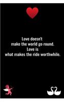 Love doesn't make the world go round. Love is what makes the ride worthwhile.