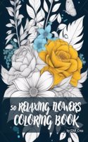 50 Flowers Coloring Book