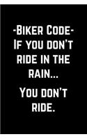 Notebook for Bicycle Riders, College Ruled Journal - Biker Code