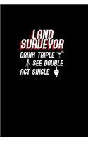 Land Surveyor Drink Triple: Notebook - Journal - Diary - 110 Lined pages