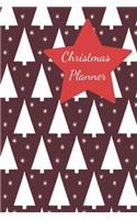 Christmas Planner: Organise your festive shopping, present buying, baking, parties and meals in one handy 6x9 paperback book. Black & white xmas trees design