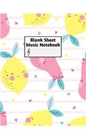 Blank Sheet Music Notebook: Easy Blank Staff Manuscript Book Large 8.5 X 11 Inches Musician Paper Wide 12 Staves Per Page for Piano, Flute, Violin, Guitar, Trumpet, Drums, Cell
