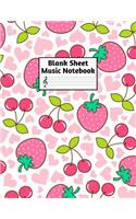 Blank Sheet Music Notebook: Easy Blank Staff Manuscript Book Large 8.5 X 11 Inches Musician Paper Wide 12 Staves Per Page for Piano, Flute, Violin, Guitar, Trumpet, Drums, Cell