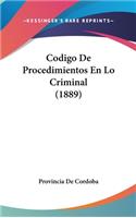 Codigo de Procedimientos En Lo Criminal (1889)