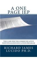 One Page IEP