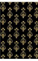 Egyptian Floral Pattern Gold Black Journal To Write In Notes