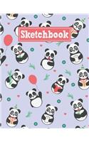 Sketchbook: 8.5 x 11 Notebook for Creative Drawing and Sketching Activities with Cute Panda Themed Cover Design