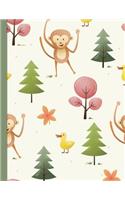 Bullet Style Dot Grid Journal: Monkeys & Ducks Theme 8.5"x 11" 150 page DIY Planner Paperback(Dot Grid Bullet Journal - Bujo for Beginners)